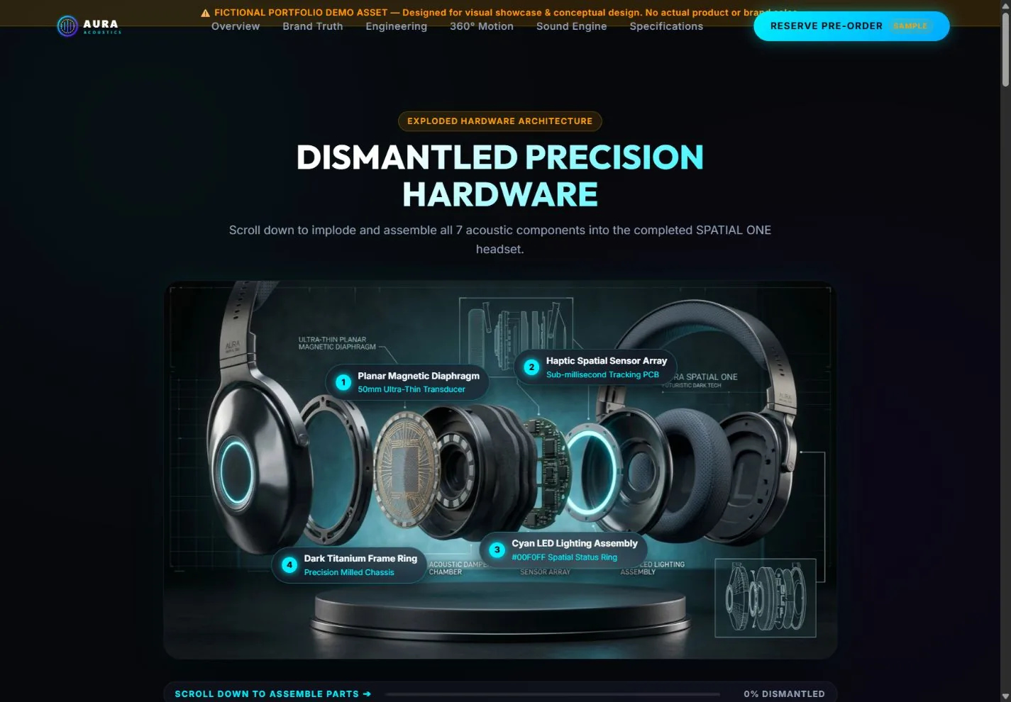 AURA ACOUSTICS / SPATIAL ONE website concept preview
