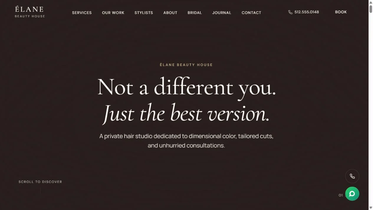 ÉLANE BEAUTY HOUSE website concept preview