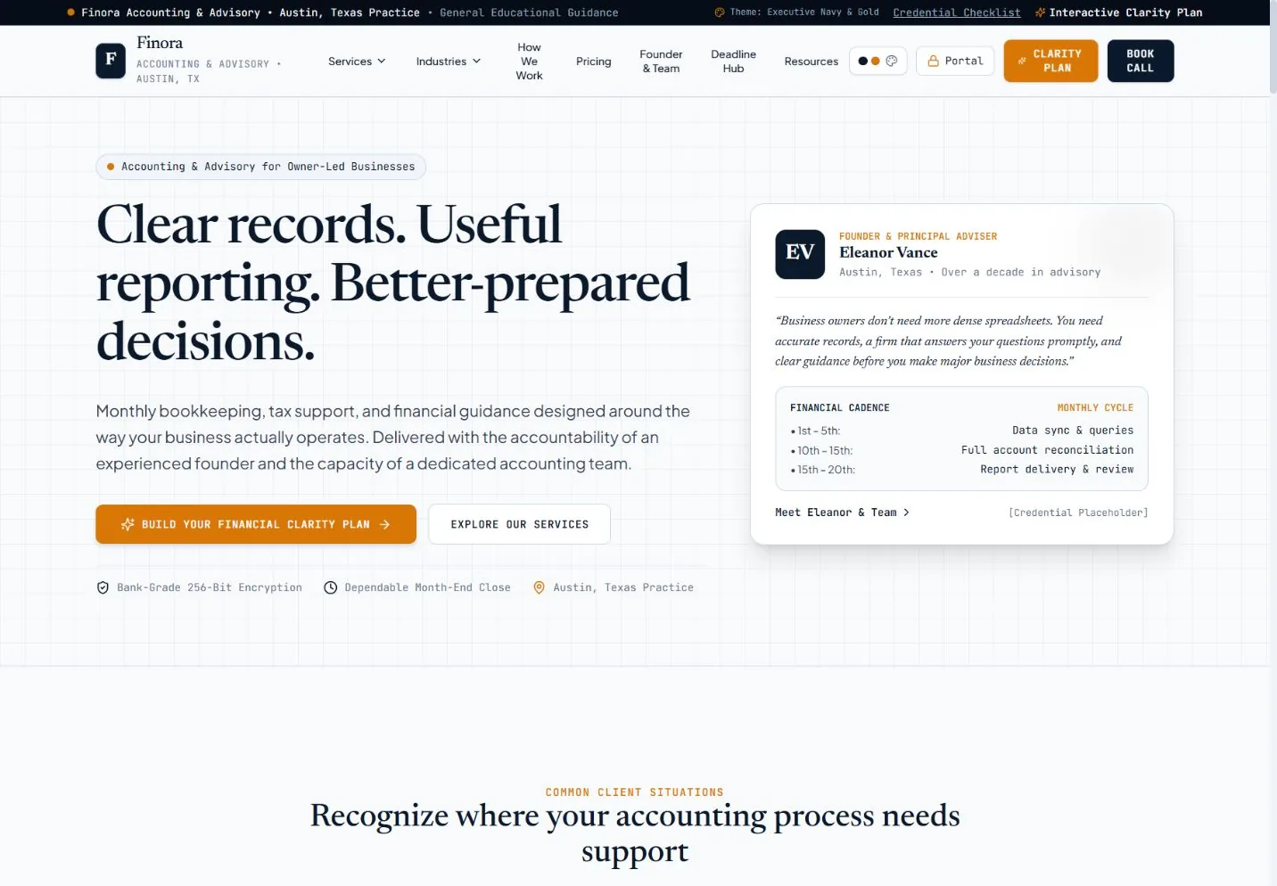 FINORA ACCOUNTING & ADVISORY website concept preview