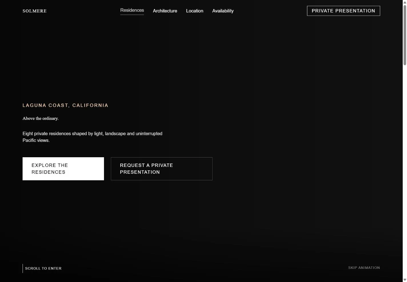 SOLMERE PRIVATE RESIDENCES website concept preview